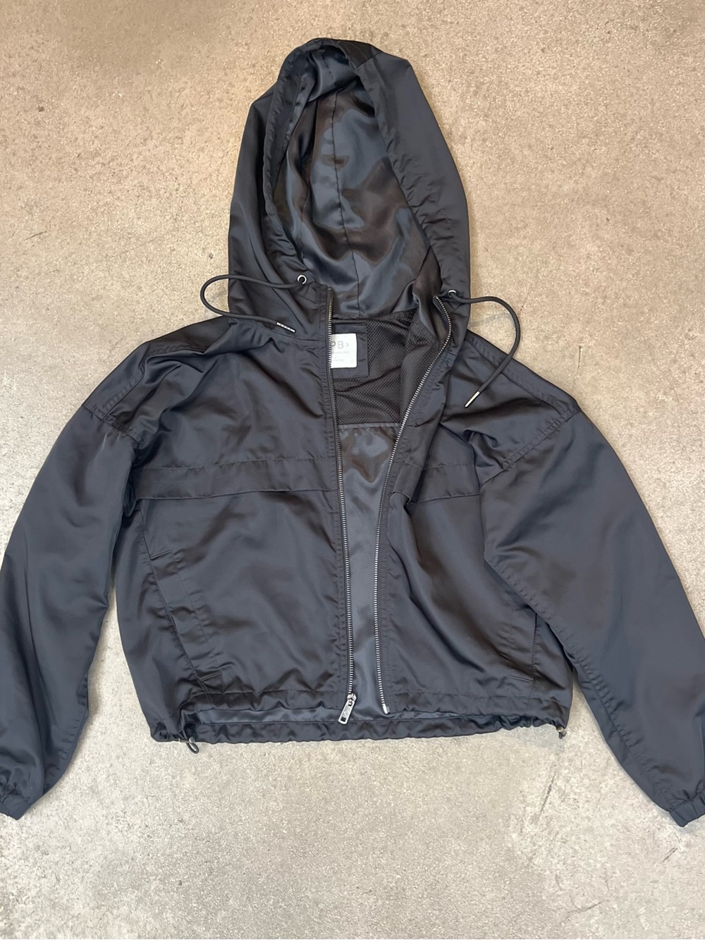 Abercrombie YPB Women's Black Hooded Bomber Jacket